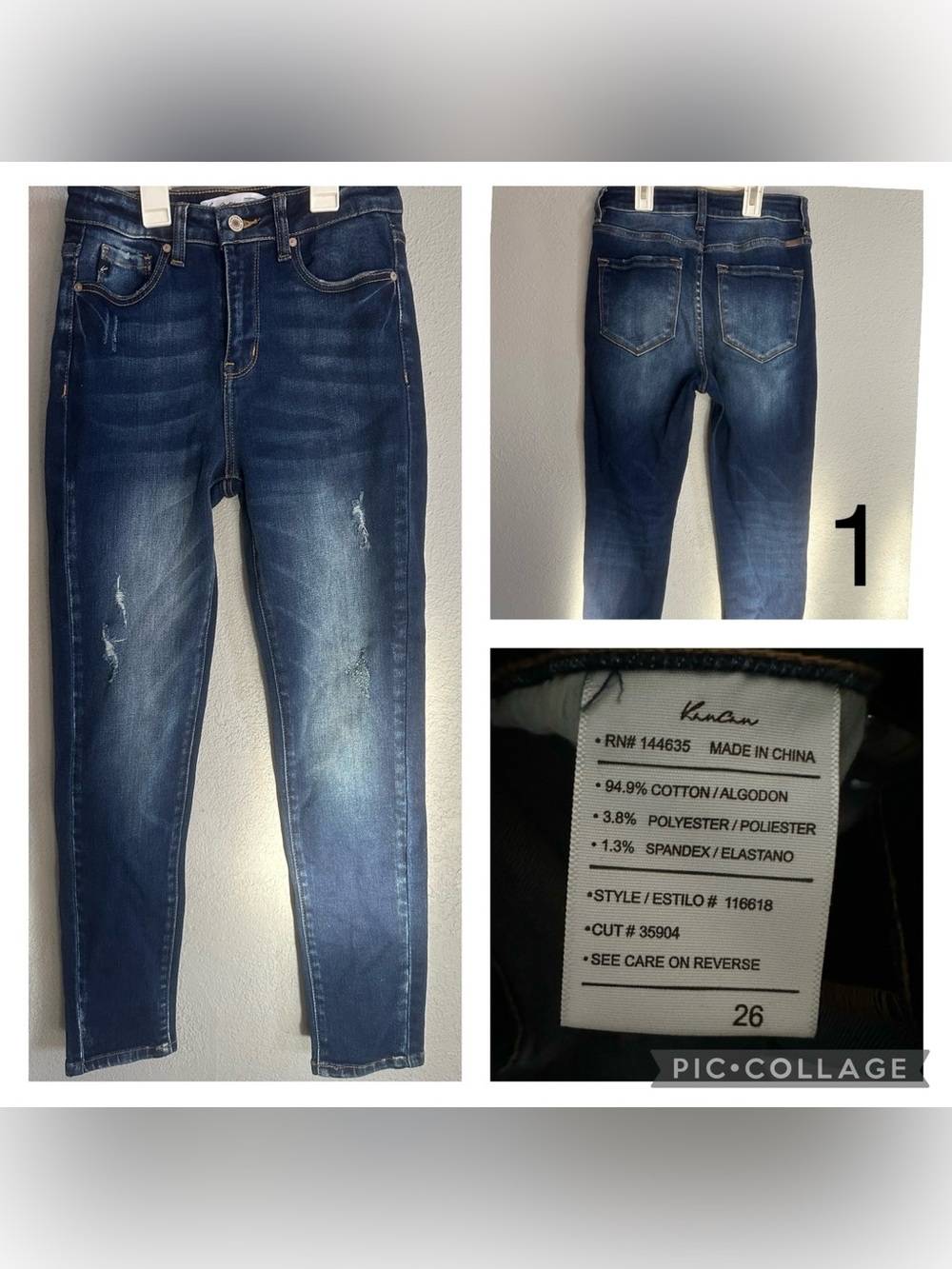 KanCan Dark Blue Distressed Skinny Jeans